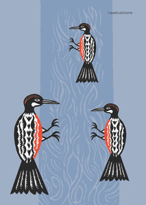 Woodpecker Tea Towel